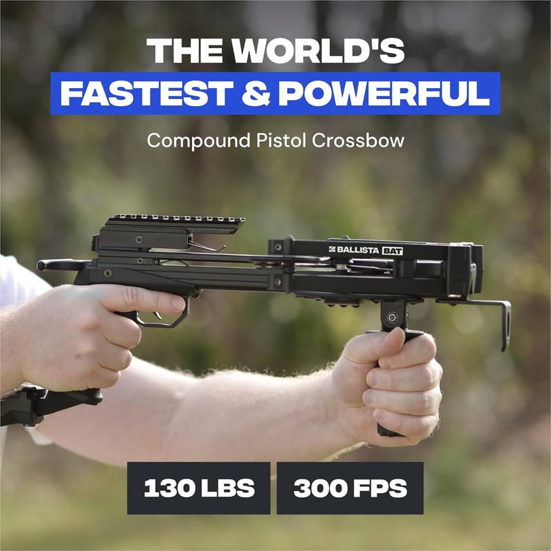 Mini Compound Crossbow for Hunting & Fishing, 300 FPS, 130 Lbs