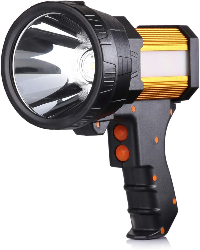 Rechargeable Handheld Spotlight - 1,000,000 Lumens, Golden Aluminum