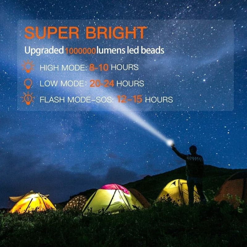 Rechargeable Handheld Spotlight - 1,000,000 Lumens, Golden Aluminum