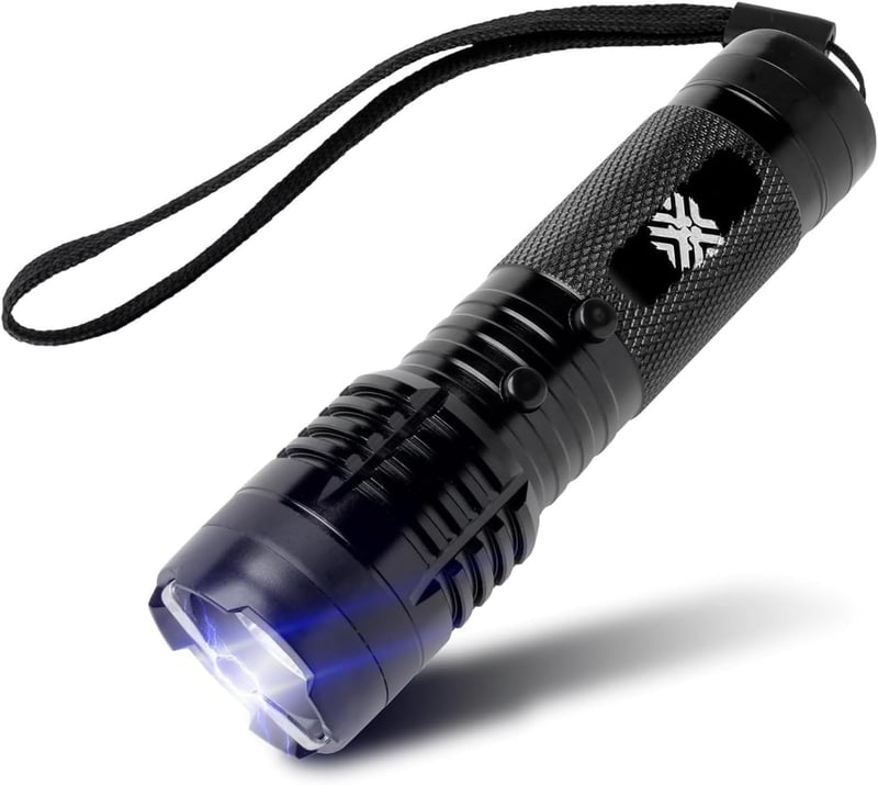 Tactical Mini Flashlight & Stun Device, Rechargeable, 200 Lumens