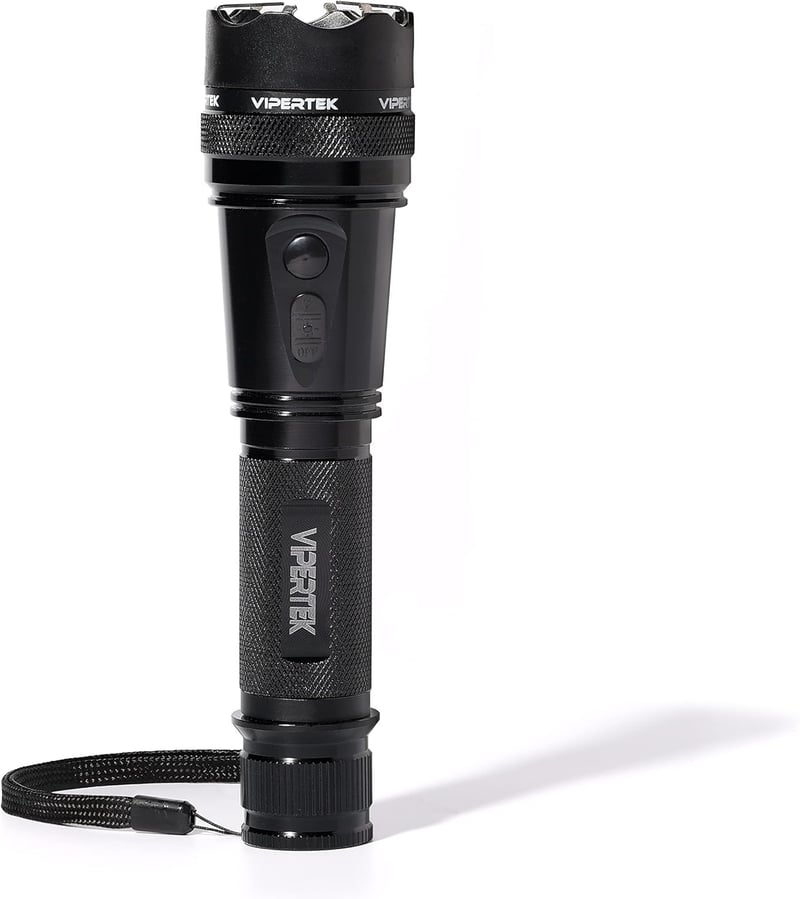 Heavy Duty Rechargeable Stun Gun with LED Flashlight for Self Defense