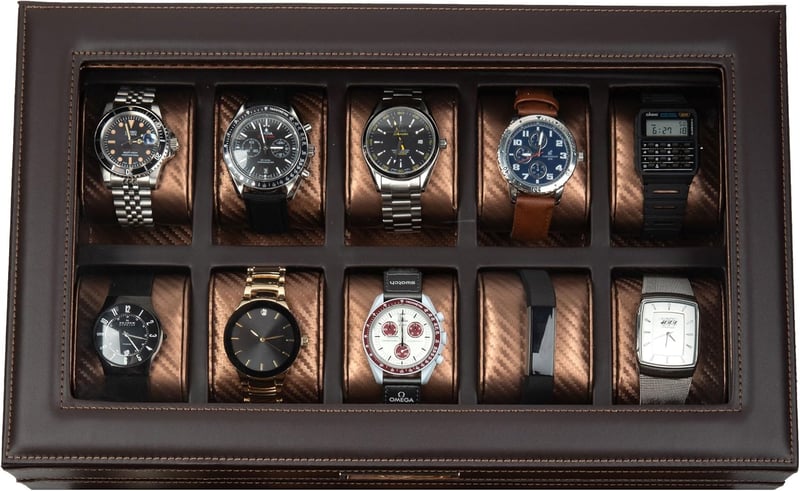 Men's PU Leather Watch Box for Large Watches