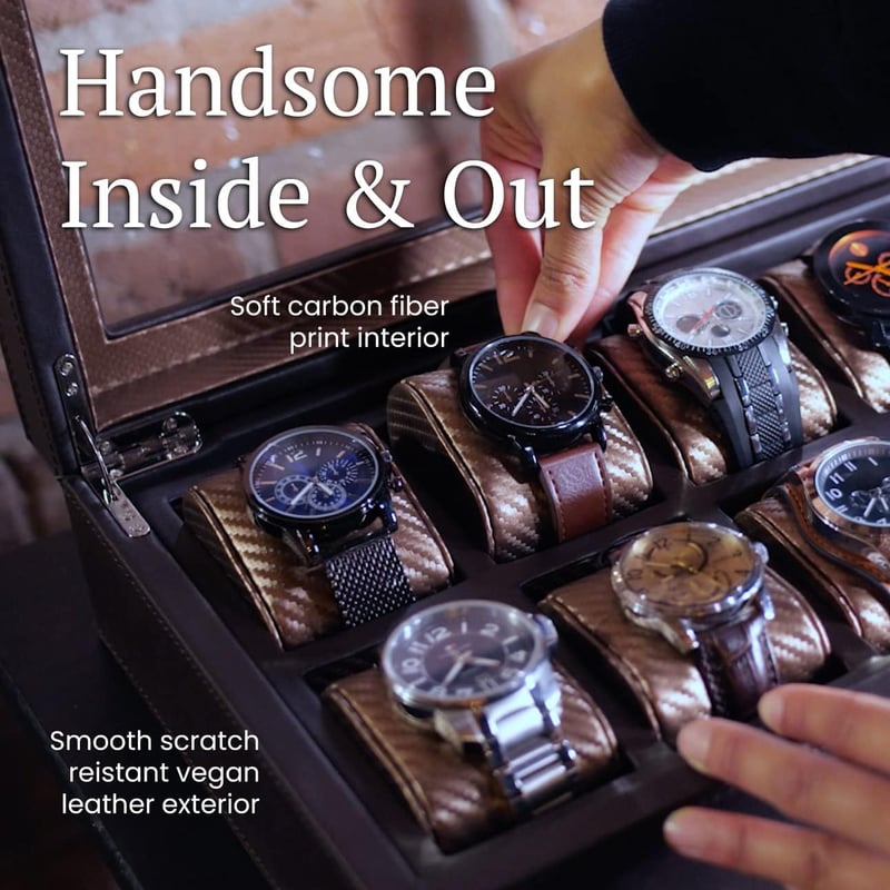 Men's PU Leather Watch Box for Large Watches