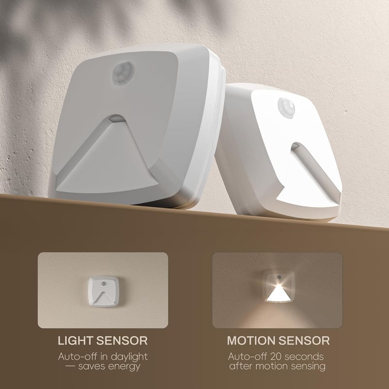 Motion Sensor LED Lights, Warm White, 6-Pack