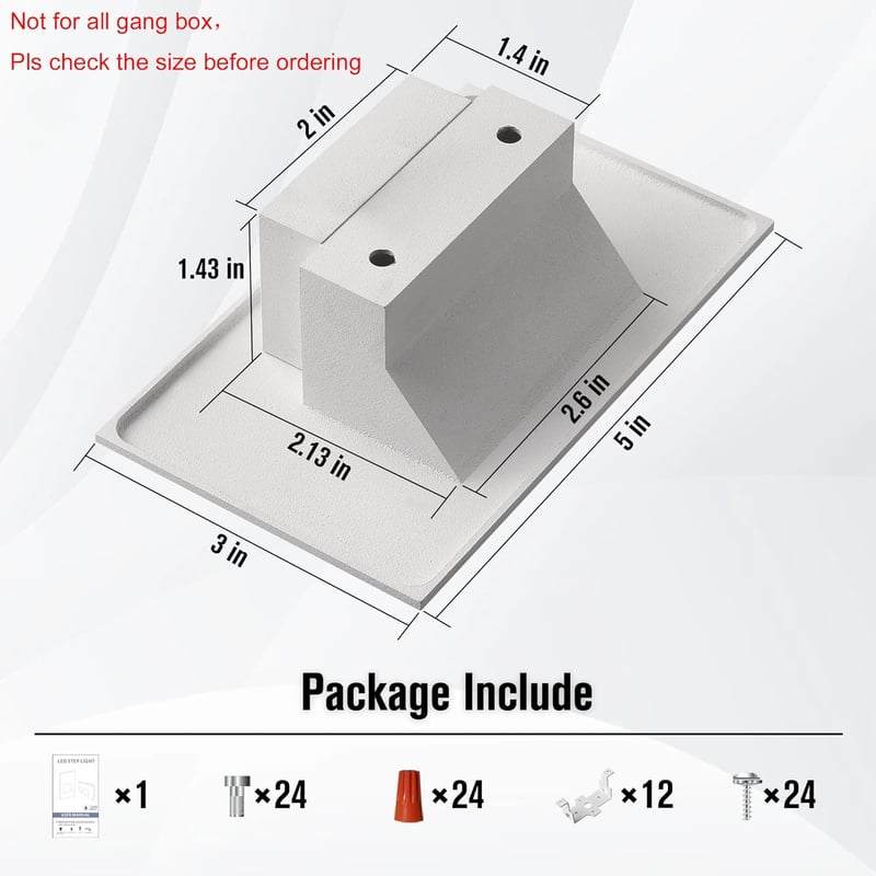 LED Stair Lights, 12V 4W 3000K Warm White, IP66 Waterproof, 12-Pack
