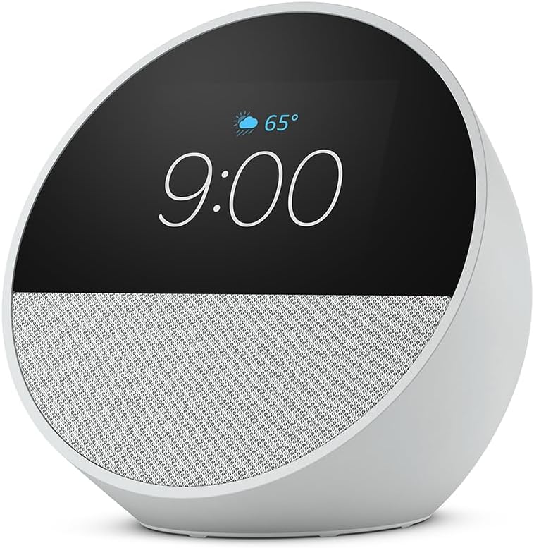 Smart Alarm Clock with Alexa – Glacier White