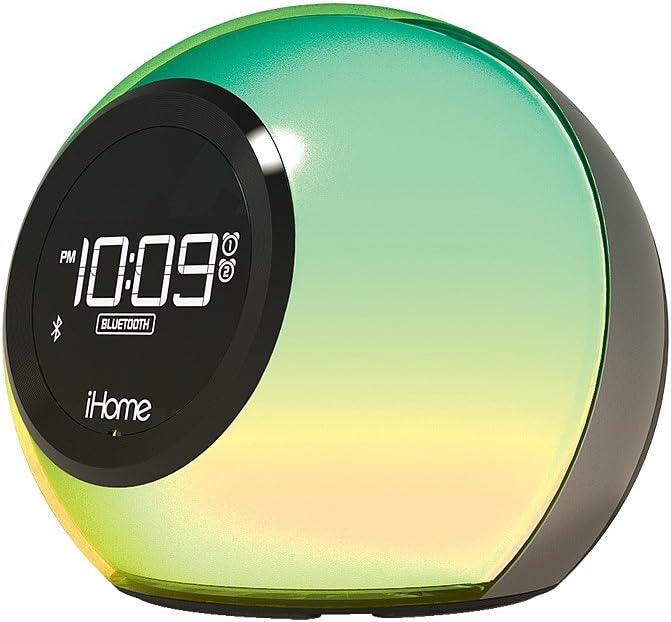 Bluetooth Alarm Clock Radio with Color-Changing Lamp, USB Charging