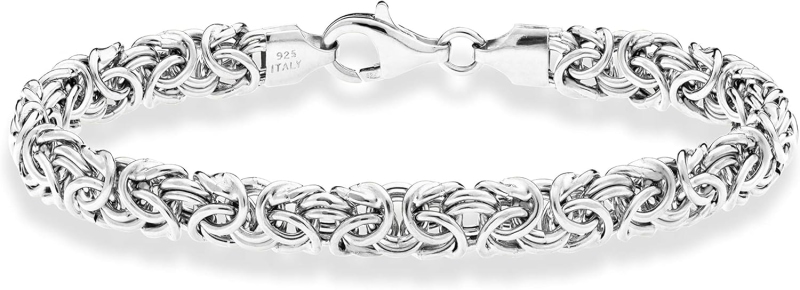 Italian 925 Silver Byzantine Bracelet