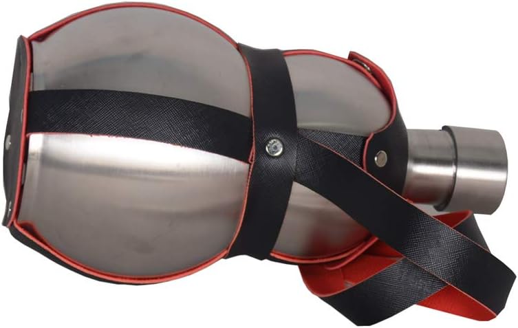64 Oz Stainless Steel Wine Flask with Black Strap for Outdoors