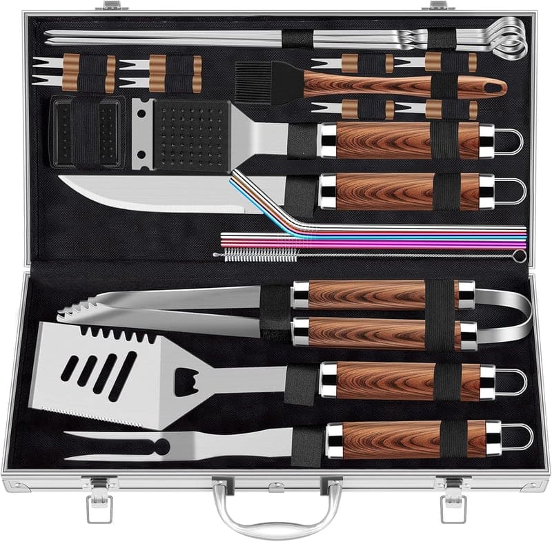 Father's Day BBQ Grill Tools Set in Aluminum Case