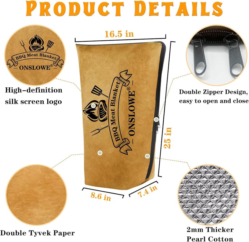 BBQ Insulated Resting Blanket for Meat, 21in, Gifts for Men