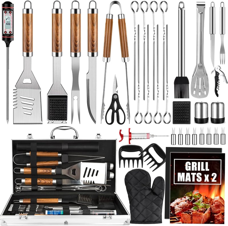 BBQ Grill Tool Set with Case - 38-Piece Stainless Steel Kit