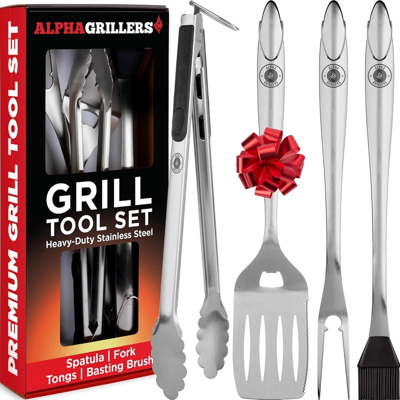 BBQ Grill Tool Set – Heavy Duty Stainless Steel Gift for Men