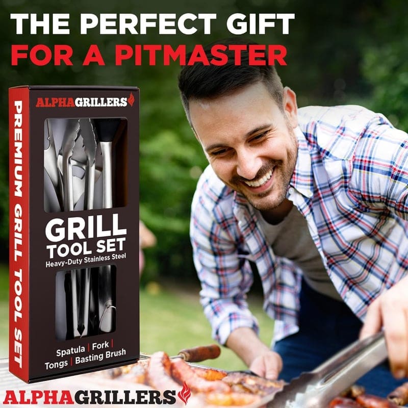 BBQ Grill Tool Set – Heavy Duty Stainless Steel Gift for Men