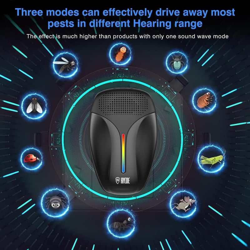 2025 Ultrasonic Insect and Rodent Repeller, 3 Modes, 6-Pack