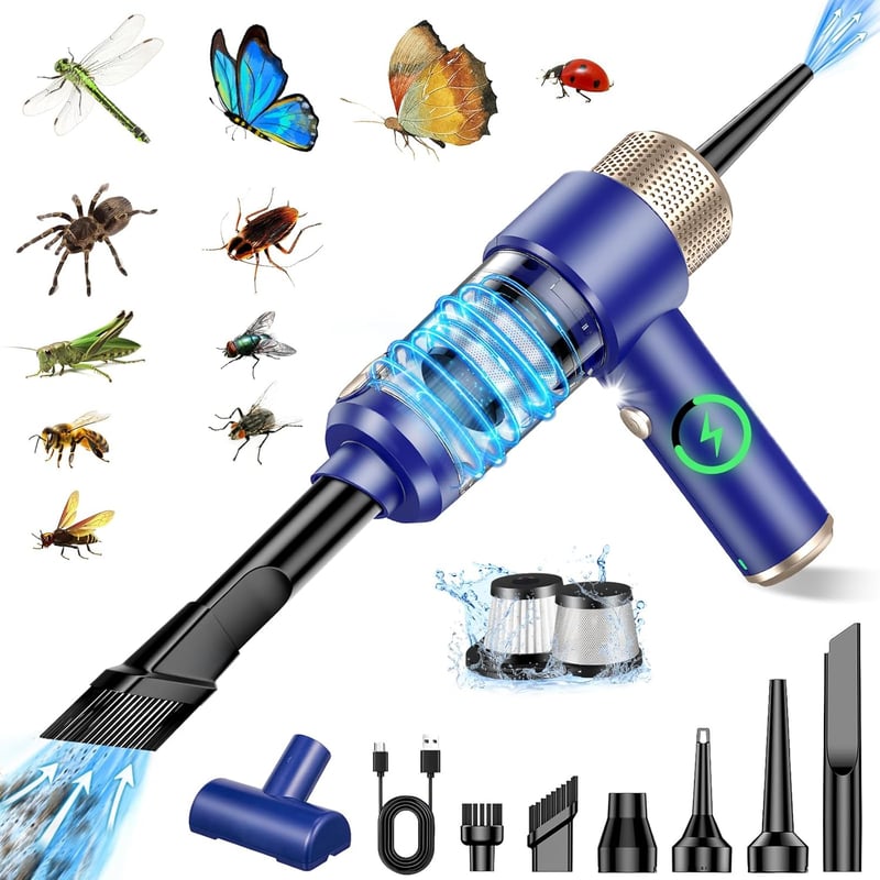 Bug Vacuum Catcher with LED, Cordless Handheld for Home