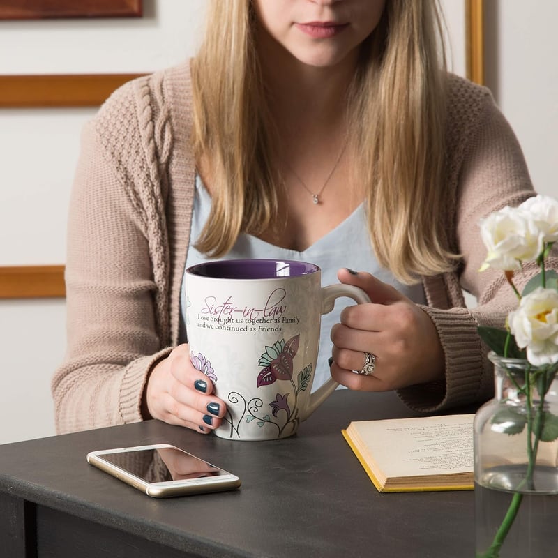 Sister-In-Law Butterfly Floral Mug, 591ml Purple