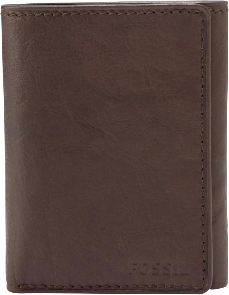 Men's Brown Leather Wallet with ID Window by Fossil