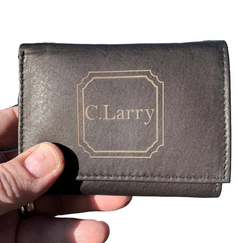 Personalized Men's Wallet – Brown Genuine Leather Tri-Fold