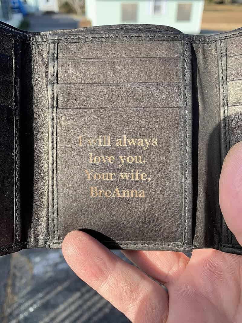 Personalized Men's Wallet – Brown Genuine Leather Tri-Fold