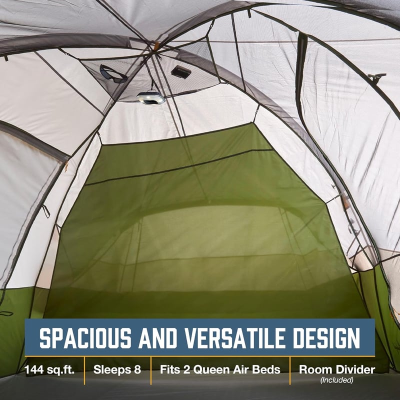 8 Person Hybrid Dome Camping Tent with Storage
