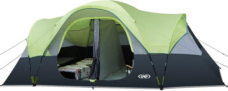 Family Camping Tent for 10, 2 Rooms, Waterproof