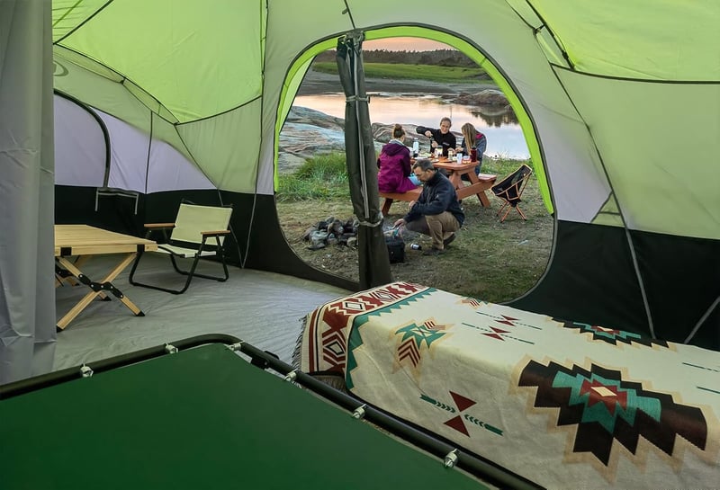 10-Person Family Camping Tent, 2-Room, Waterproof, Easy Setup