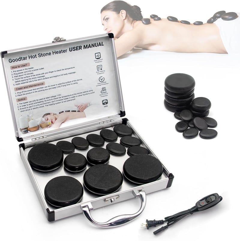 14-Piece Hot Stone Massage Kit with Heater for Home & Spa Therapy