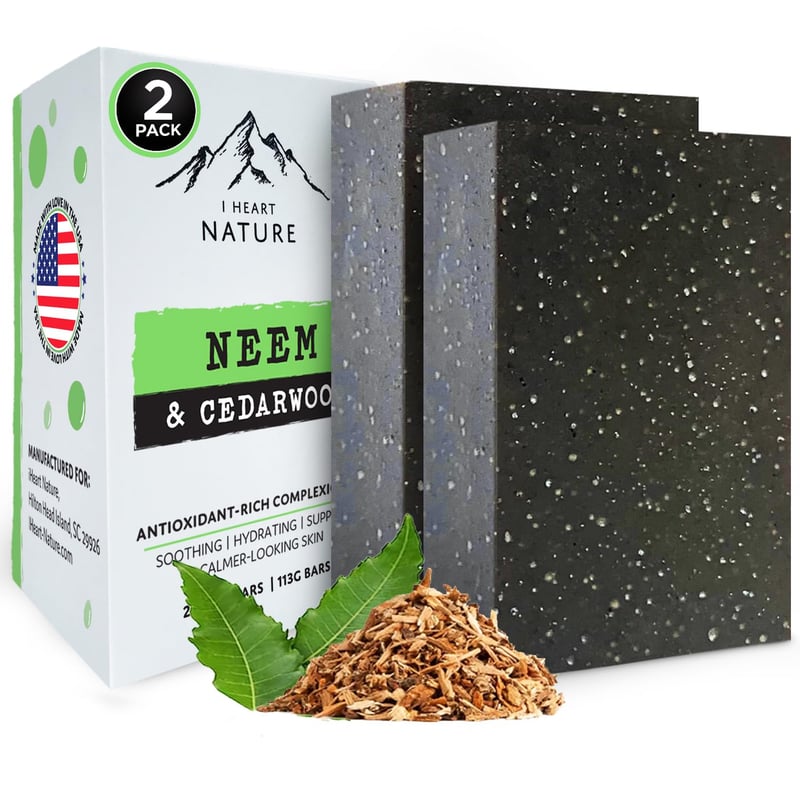 Organic Neem Soap Bar 2-Pack – Moisturizing Herbal Cleanser