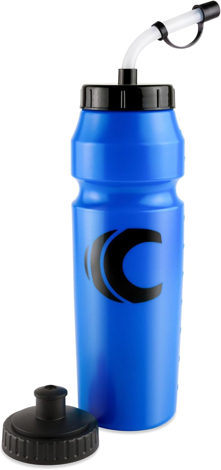 BPA-Free Sports Water Bottle, 34 Oz, 2 Lids, Royal Blue