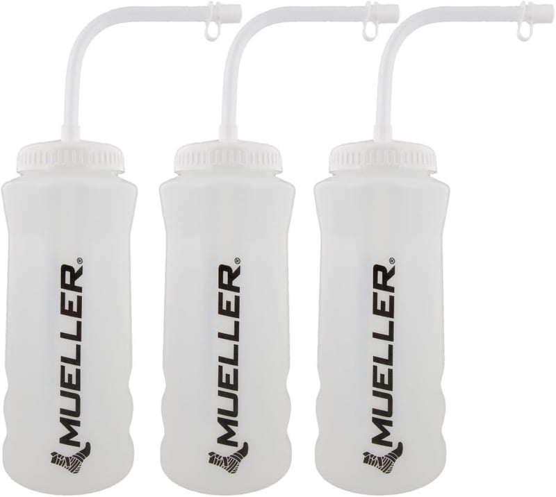 3-Pack Natural Quart Bottles with Straws and Black Text