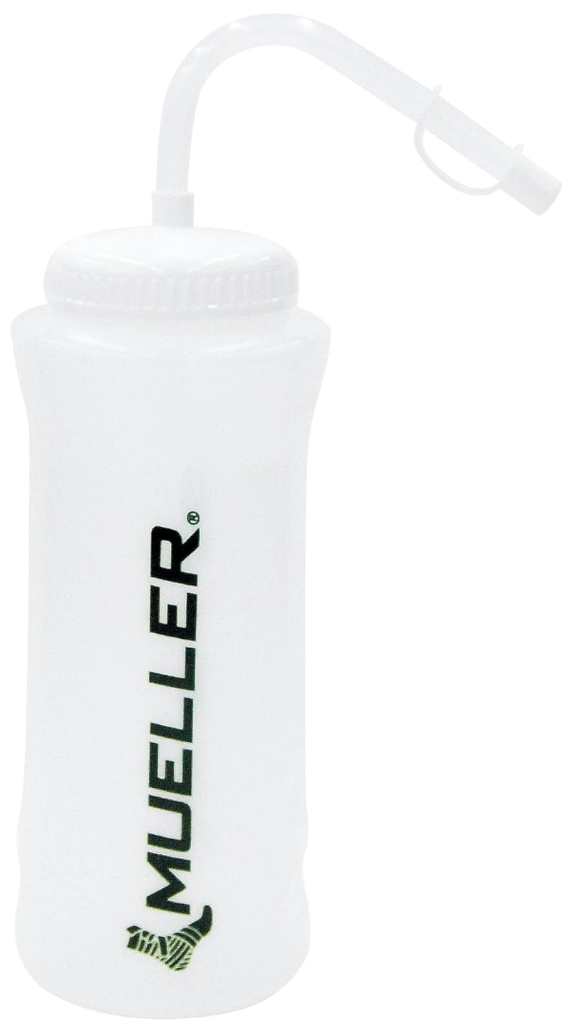 Quart Water Bottle with Straw, Natural with Black Lettering