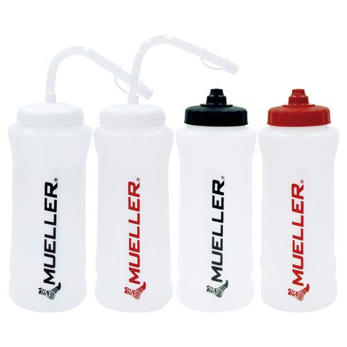 Quart Water Bottle with Straw, Natural with Black Lettering