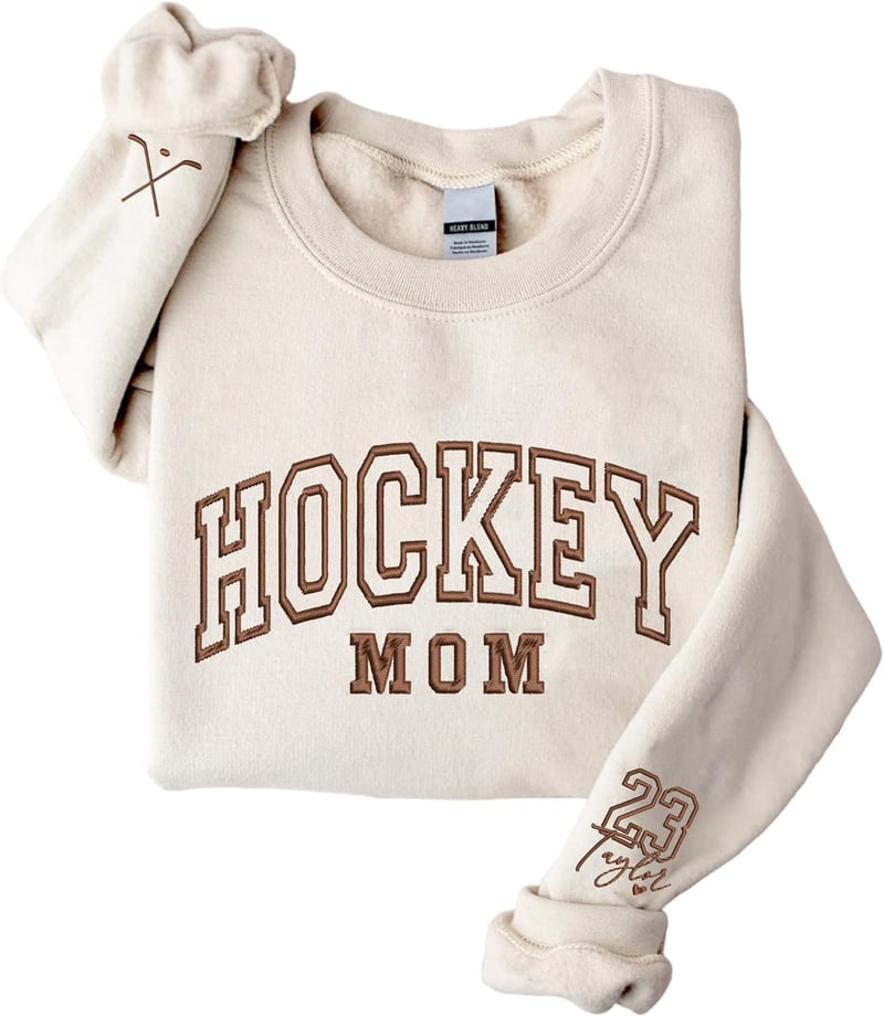 Sports Mom Embroidered Sweatshirt - Personalized Gift for Women