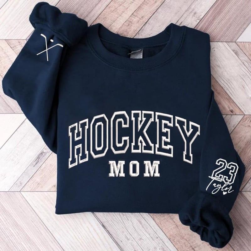Sports Mom Embroidered Sweatshirt - Personalized Gift for Women