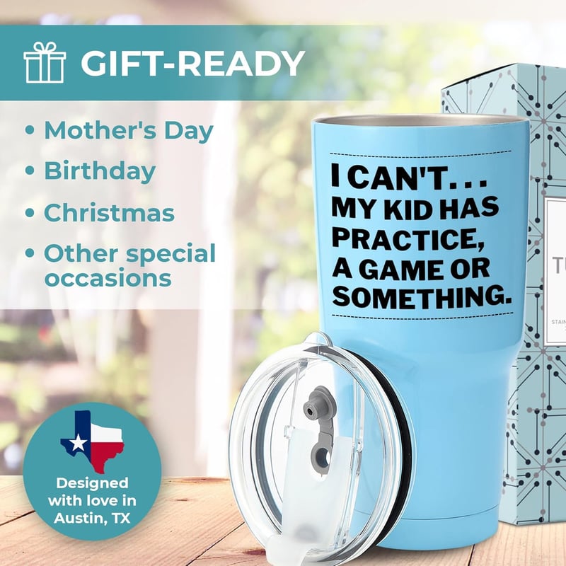 Sports Mom Tumbler 30oz - Funny Gift for Moms