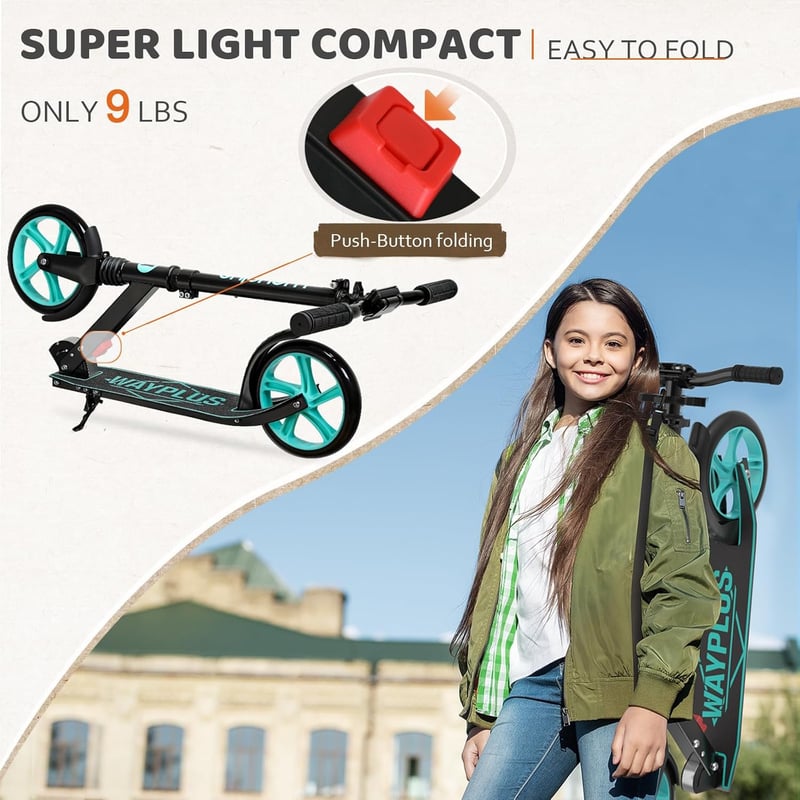 Foldable Kick Scooter for Kids, Teens & Adults