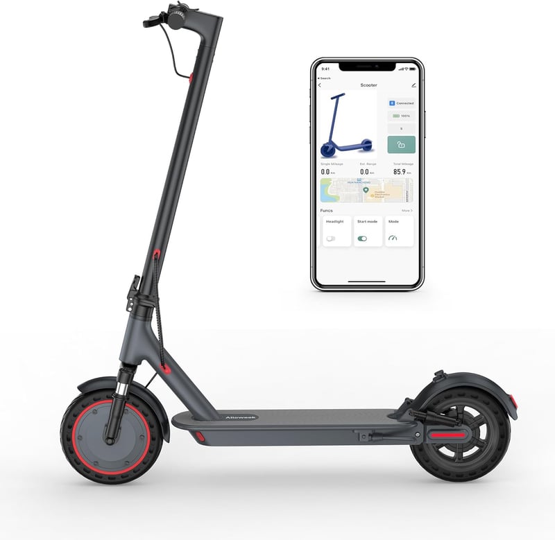 Folding Electric Scooter, Long Range, Solid Tires, Dual Suspension