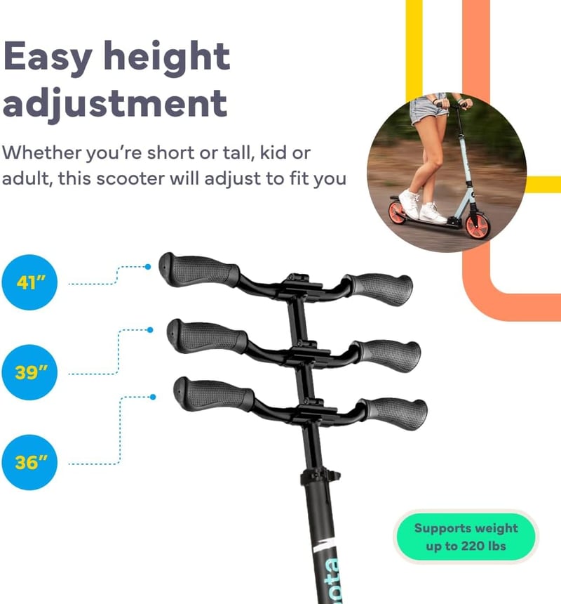 LaScoota Kids & Adults Kick Scooter, Large Urethane Wheels