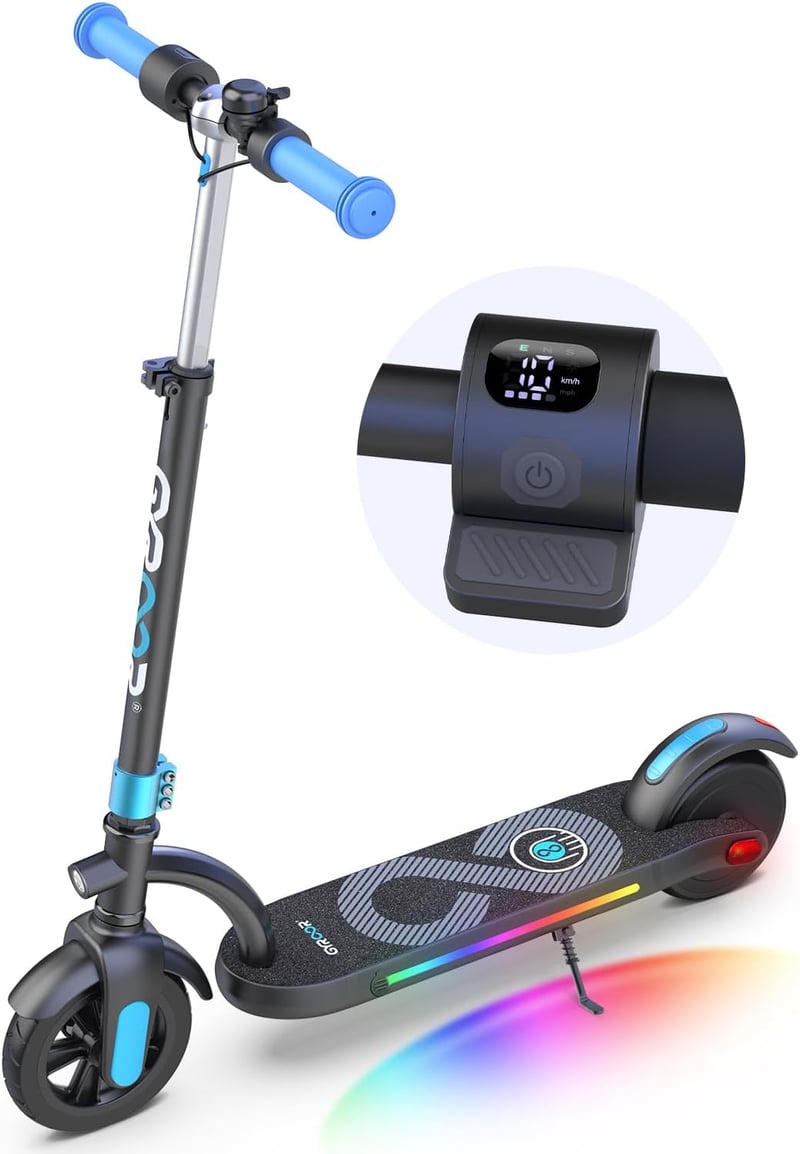 Kids Electric Scooter: 180W, LED Display, Adjustable