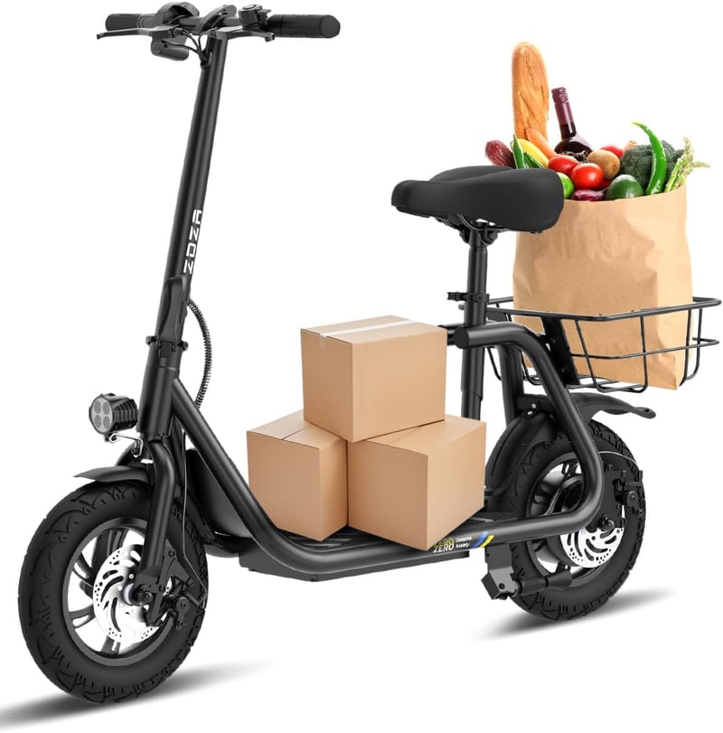 Electric Scooter with Seat, 20 Mile Range, Foldable