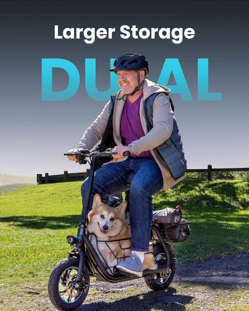 Electric Scooter with Basket & 550W Motor