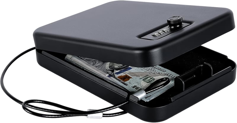Portable Gun Safe with Combo Lock for Pistols