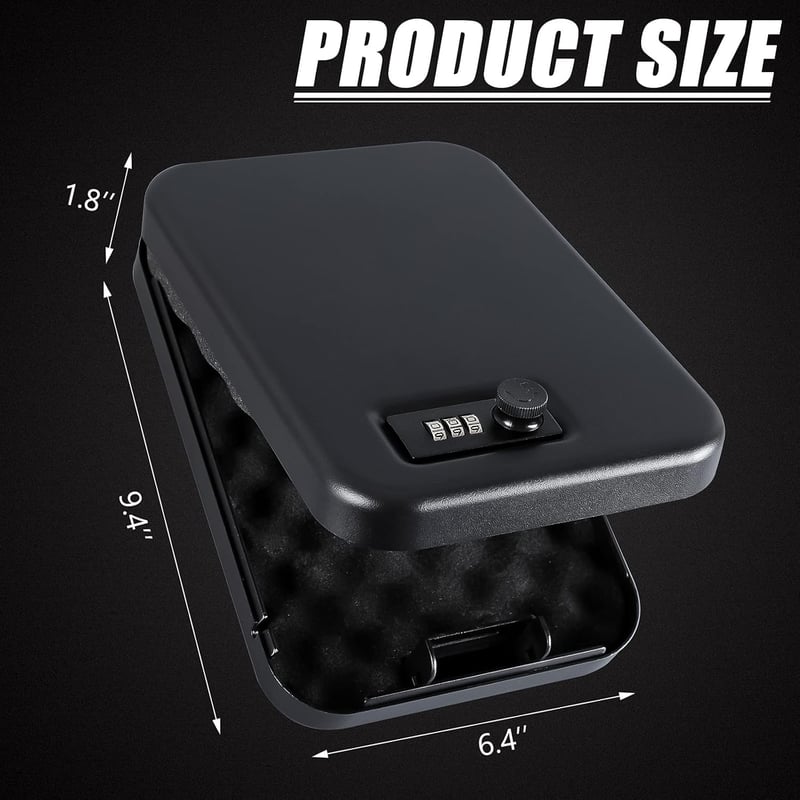 Portable Gun Safe with Combo Lock for Pistols