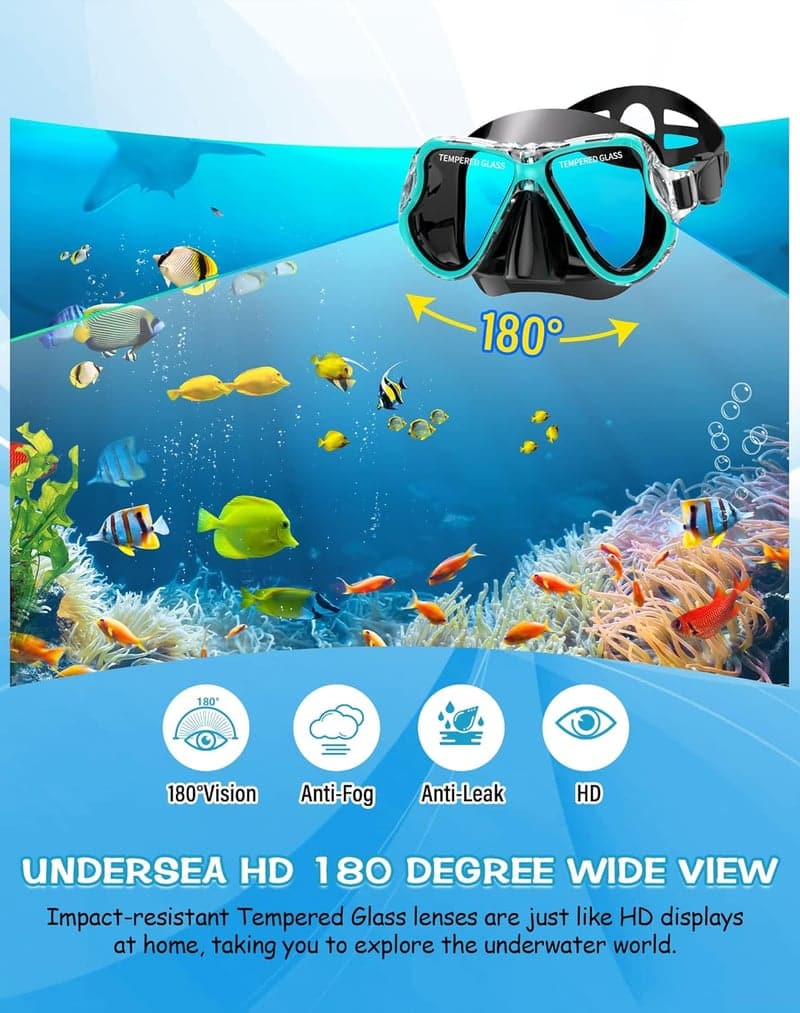 Snorkeling Set with Anti-Fog Mask