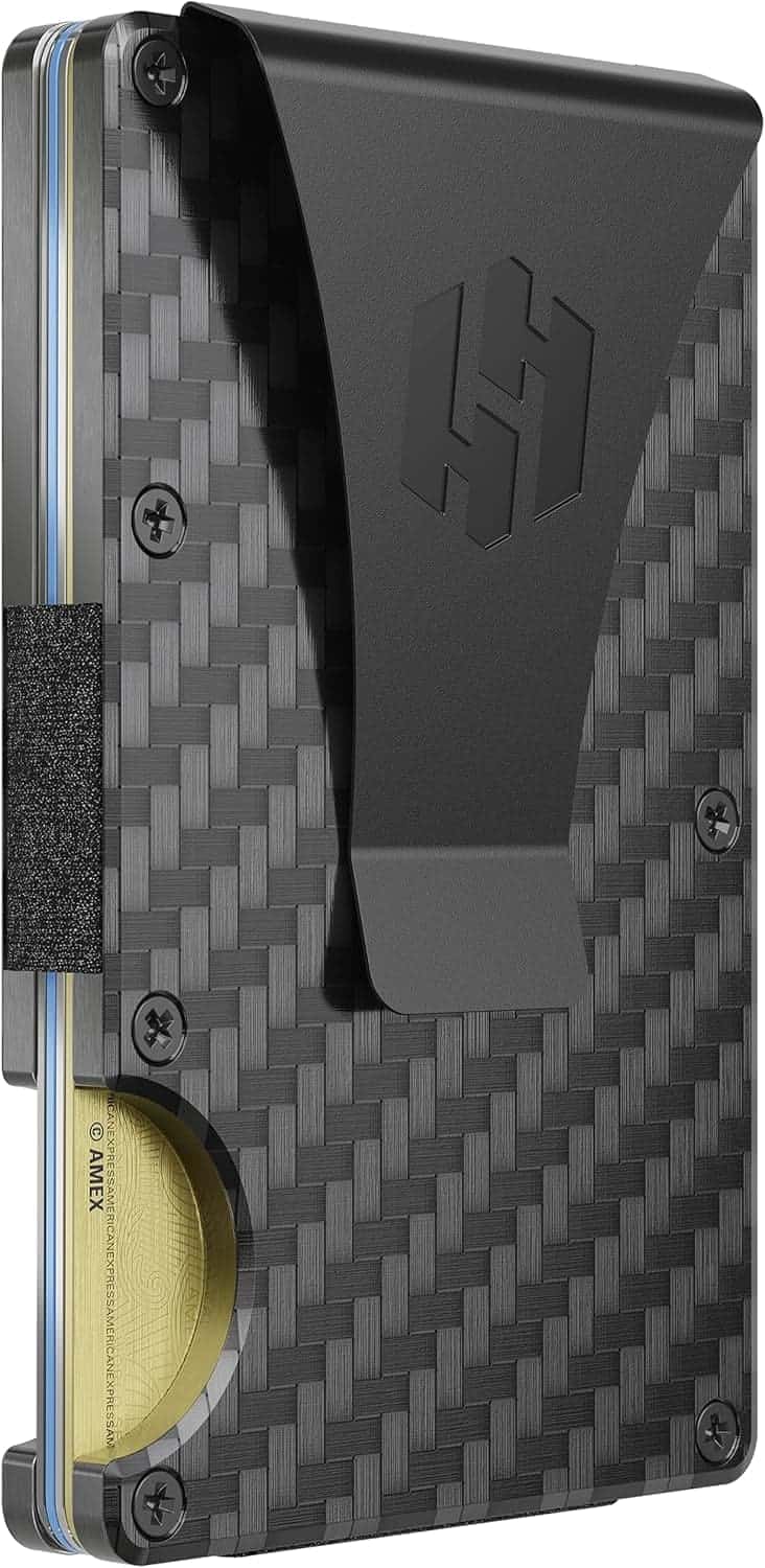 Slim Carbon Fiber Wallet with RFID Block & Money Clip for Men