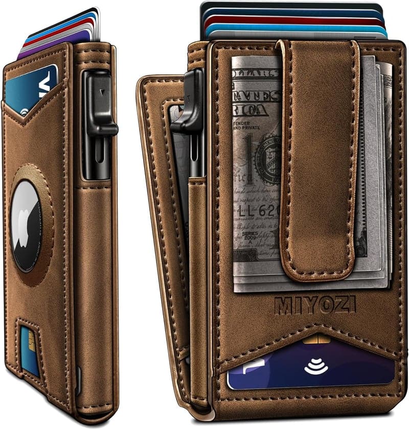 Men's Wallet with Money Clip in RFID Leather