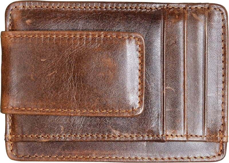 Men's Slim RFID Leather Money Clip Wallet