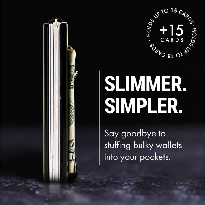 Minimalist RFID Wallet with Money Clip – Army Green