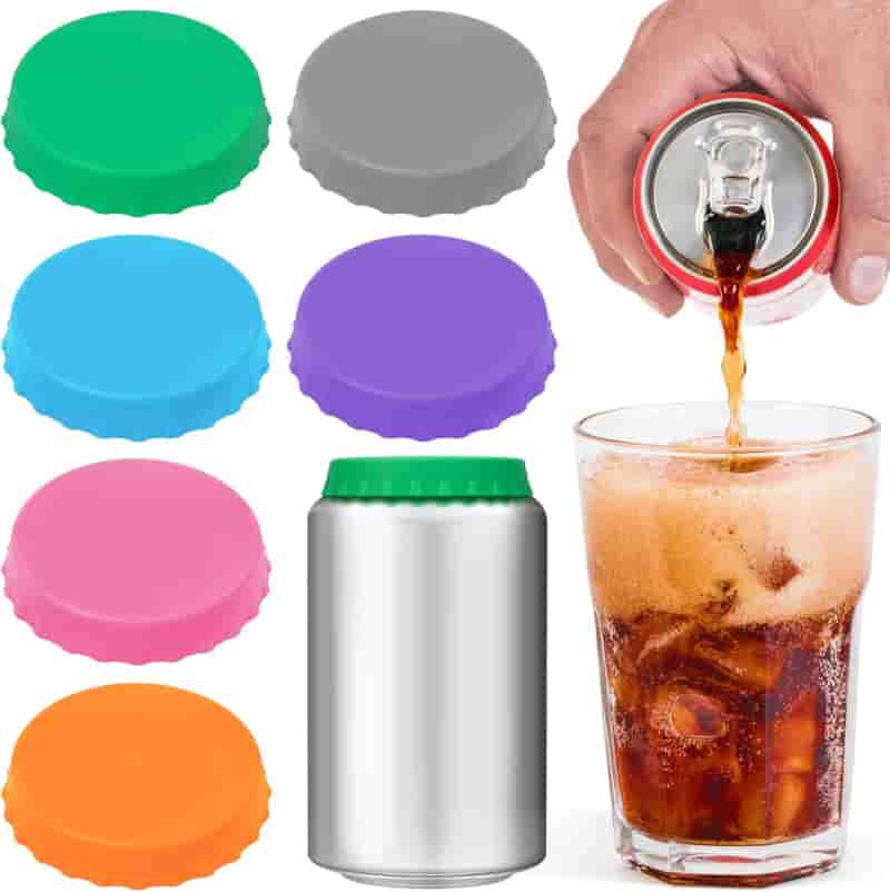 Silicone Can Covers for Soda & Beer, BPA-Free, 6-Pack
